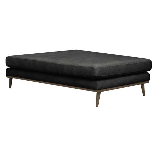 home24 Recamiere Schwarz Strukturstoff Talta 180 x 43 x 80cm Skandi