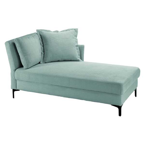 home24 Recamiere Hillarys I Blau Cordstoff Balda 96 x 80 x 220cm Ausrichtung links Skandi