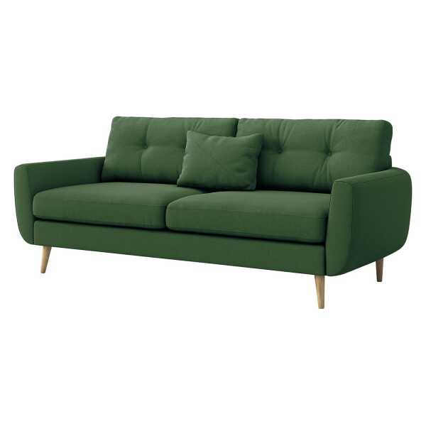 home24 3-Sitzer Sofa Foronda Grün Webstoff Deran 207 x 86 x 91cm Skandi
