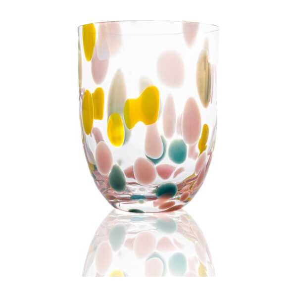 Anna Von Lipa Big Confetti Trinkglas 25 cl Rosa-gelb-türkis