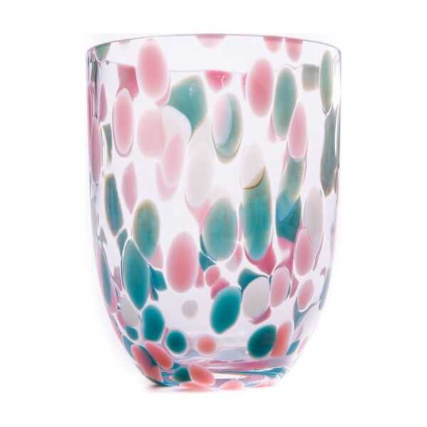Anna Von Lipa Big Confetti Trinkglas 25 cl Rosa-türkis-hellblau