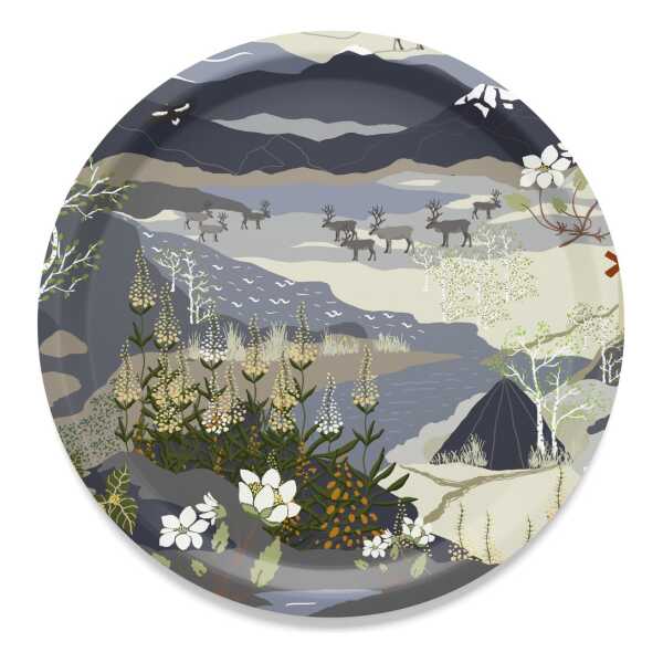 Arvidssons Textil Fjällvandring Tablett Ø31cm Blau