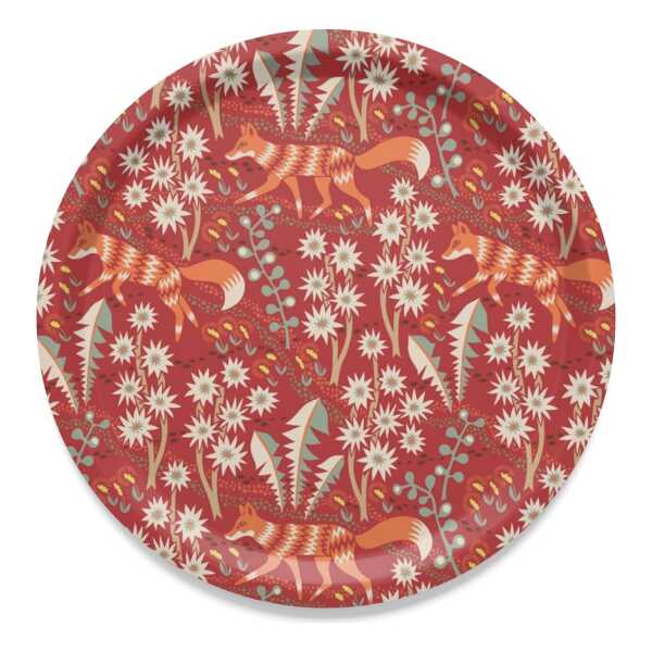 Arvidssons Textil Stjärnspeja Tablett Ø38cm Rot