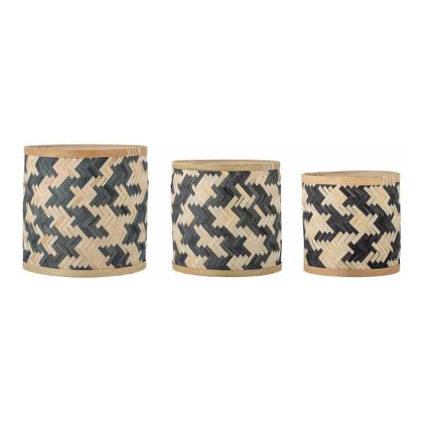 Bloomingville Estell Korb 3er-Pack Schwarz