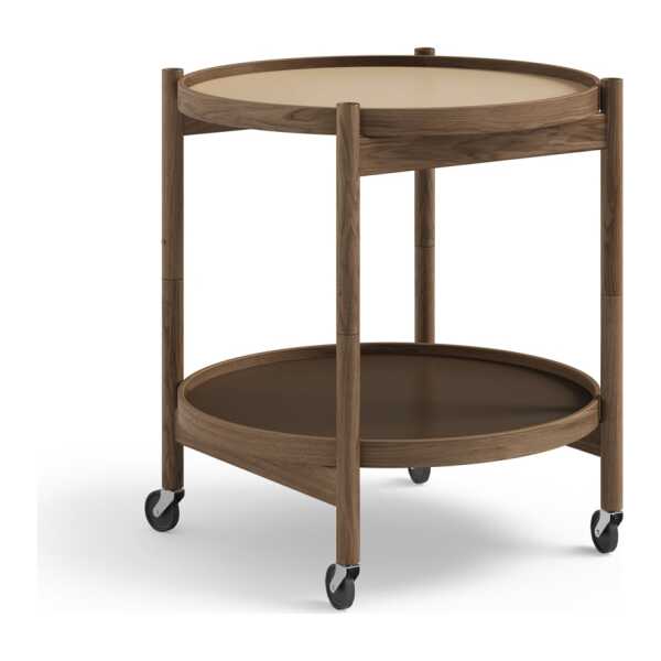 Brdr. Krüger Bølling Tray Table model 50 Servierwagen Earth, Eichengestell rauch geölt
