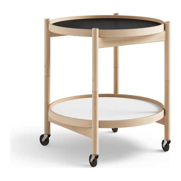 Brdr. Krüger Bølling Tray Table model 50 Servierwagen Sockel, Buchenholzgestell geölt