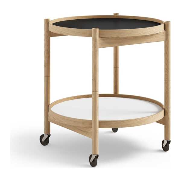 Brdr. Krüger Bølling Tray Table model 50 Servierwagen Sockel, Eichengestell geölt