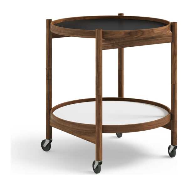 Brdr. Krüger Bølling Tray Table model 50 Servierwagen Sockel, Walnussholzgestell geölt