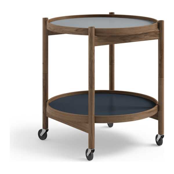 Brdr. Krüger Bølling Tray Table model 50 Servierwagen Water, Eichenstativ rauch geölt