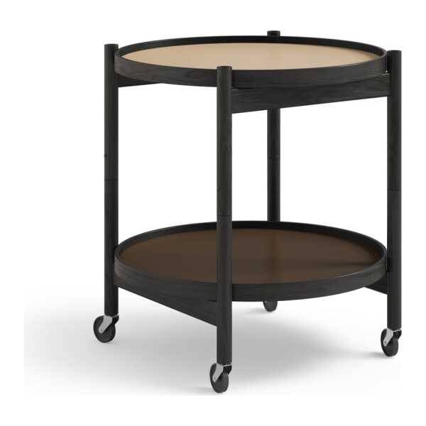Brdr. Krüger Bølling Tray Table model 50 Servierwagen earth, Eichengestell schwarz lackiert