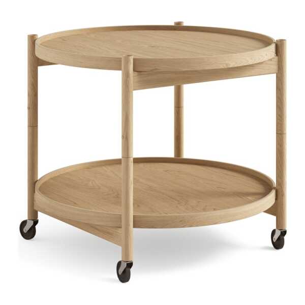 Brdr. Krüger Bølling Tray Table model 60 Servierwagen Eiche geölt, Eichengestell geölt
