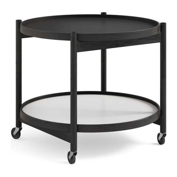 Brdr. Krüger Bølling Tray Table model 60 Servierwagen Sockel, Eichengestell schwarz lackiert