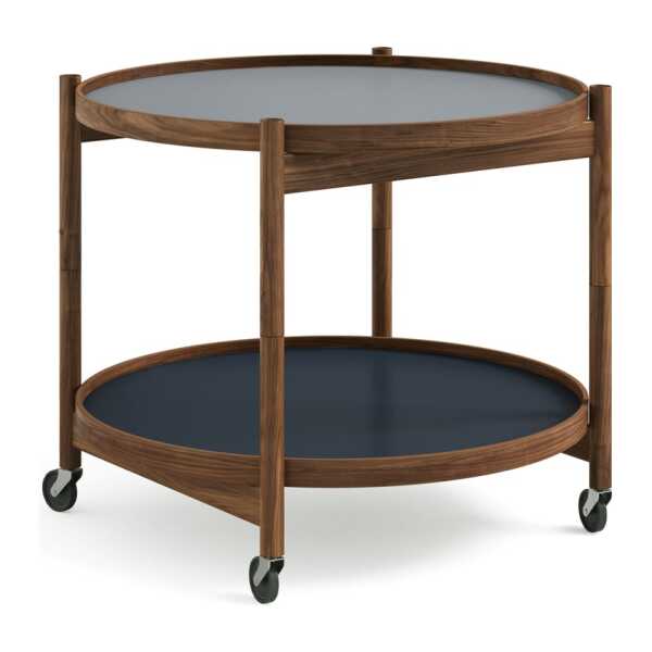 Brdr. Krüger Bølling Tray Table model 60 Servierwagen Water, Walnussholzgestell geölt