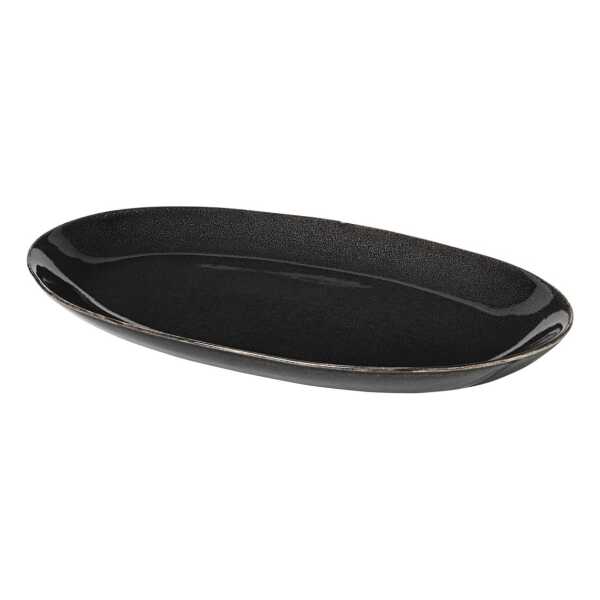 Broste Copenhagen Nordic Coal ovaler Teller 17 x 30cm
