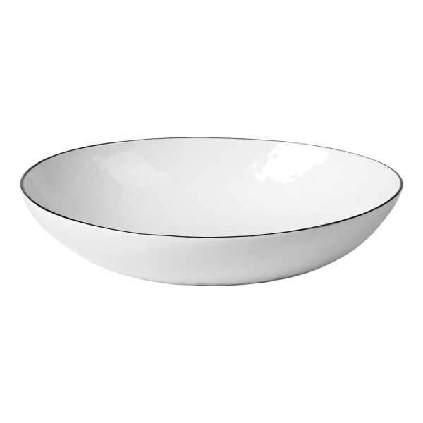 Broste Copenhagen Salt Schale 23x19,5x5 cm White-black rim