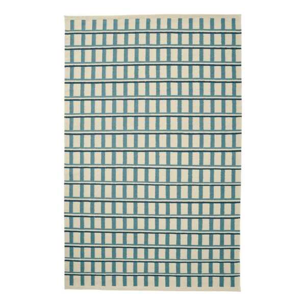 Chhatwal & Jonsson Mysore Wollteppich 180x270 cm Off-White-Himmelblau