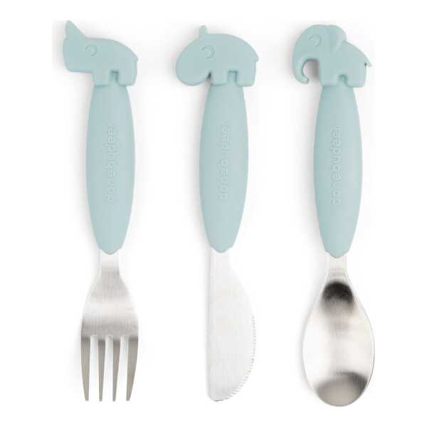 Done by deer Deer Friends Easy-grip Besteckset 3 Teile Blue