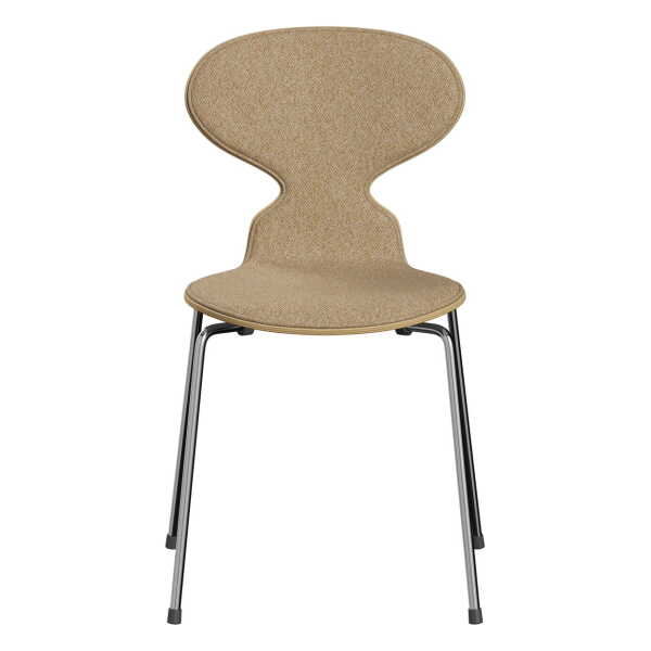 Fritz Hansen - Ant 3101 Stuhl, beige / mustard (Vanir 0413) / Eiche klar lackiert / verchromt
