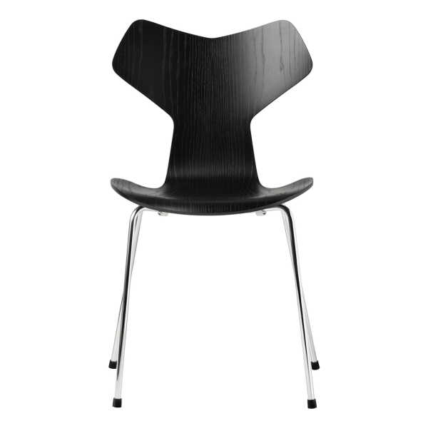 Fritz Hansen - Grand Prix Stuhl, Chrom / Esche schwarz gefärbt