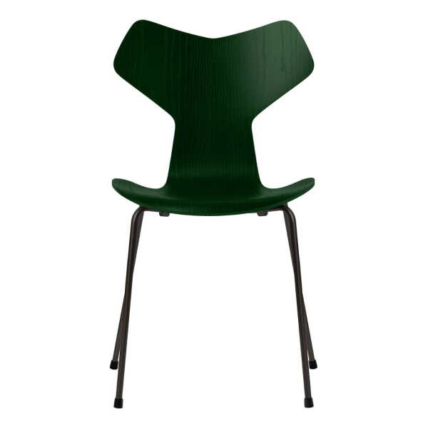 Fritz Hansen - Grand Prix Stuhl, schwarz / Esche evergreen gefärbt