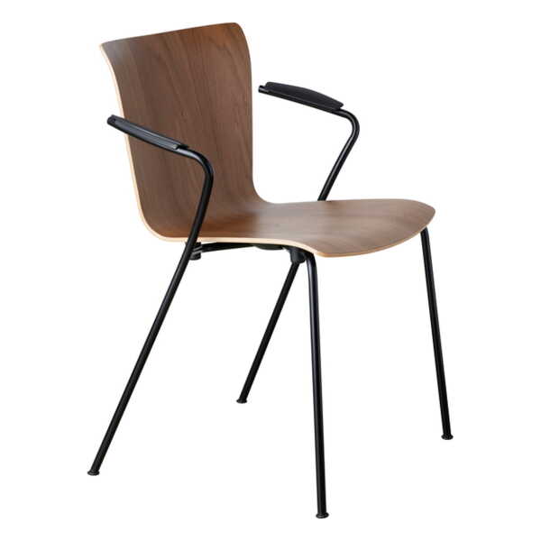 Fritz Hansen - Vico Duo Armlehnenstuhl, Walnuss / schwarz