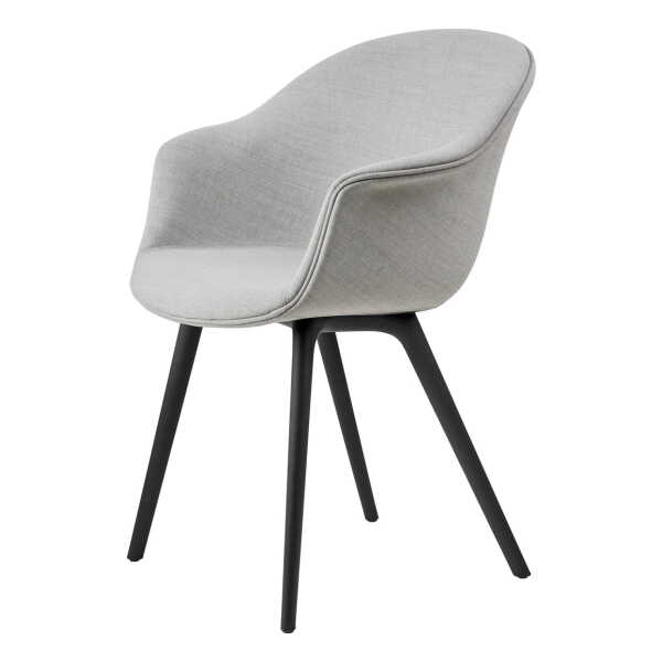 GUBI - Bat Dining Stuhl Vollpolsterung (Plastic Base), Schwarz / Remix 3 (123)