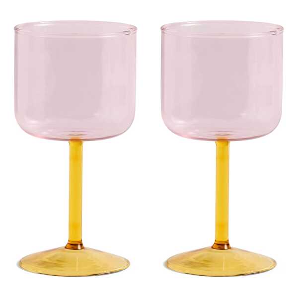 HAY Tint Weinglas 25cl 2er Pack Rosa-gelb