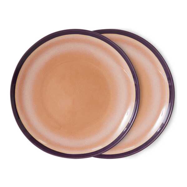 HKliving 70's Teller Ø29cm 2er Pack. Bedrock