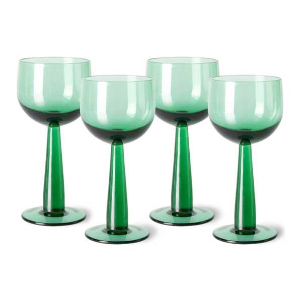 HKliving The Emeralds Weinglas Hoch 4er-Pack 20 cl Grün