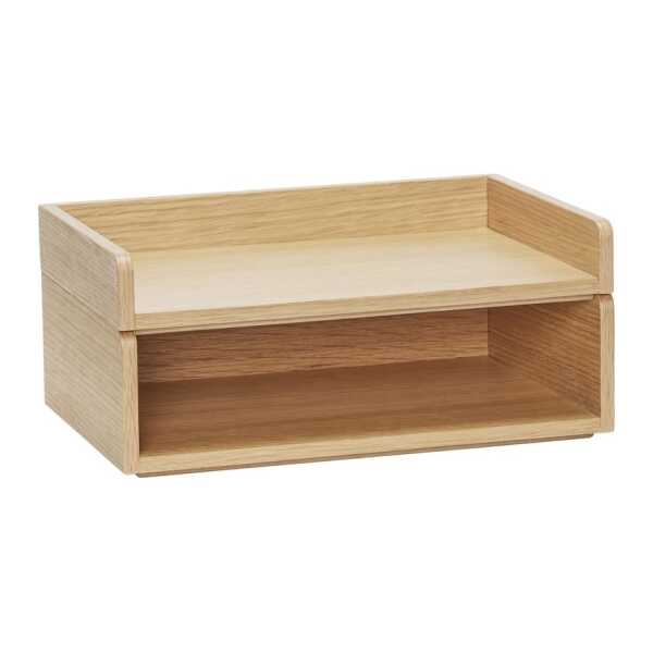 Hübsch Afour Tablett 33x22 cm 2er-Pack Natur