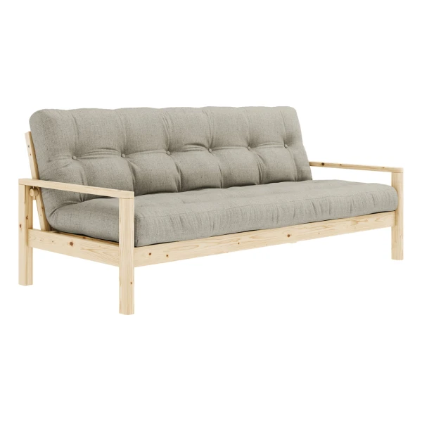 KARUP Design - Knob Schlafsofa 130 x 190 cm, Kiefer natur / linen (914)