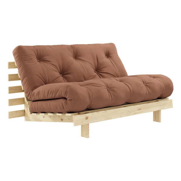 KARUP Design - Roots Schlafsofa, 140 x 200 cm, Kiefer natur / clay brown (759)