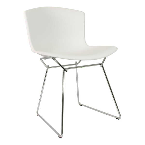Knoll - Bertoia Kunststoff-Stuhl, Chrom / weiß