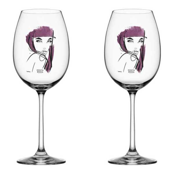 Kosta Boda All about you Weinglas 52 cl 2er Pack Purpurrot
