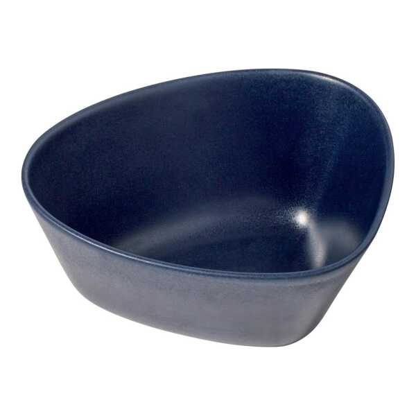 LIND DNA Curve Stoneware Schale M 20 x 22cm Navy Blue