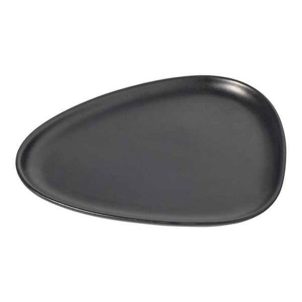 LIND DNA Curve Stoneware kleiner Teller 19 x 22cm Black
