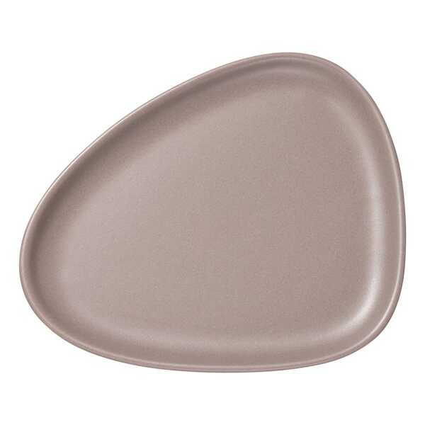 LIND DNA Curve Stoneware kleiner Teller 19 x 22cm Warm Grey