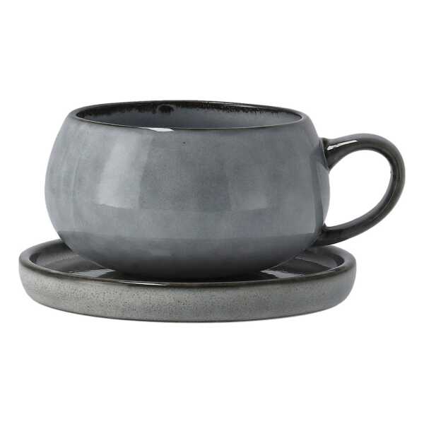 Lene Bjerre Amera Tasse und Teller Grau