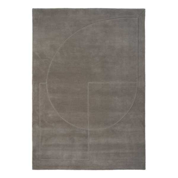 Linie Design Lineal Poem Wollteppich Grey, 170 x 240cm