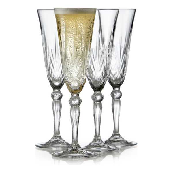 Lyngby Glas Melodia Champagnerglas 16 cl 4er Pack Kristall