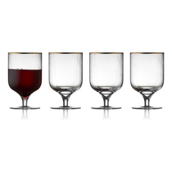 Lyngby Glas Palermo Gold Weinglas 30 cl 4er Pack Klar-gold
