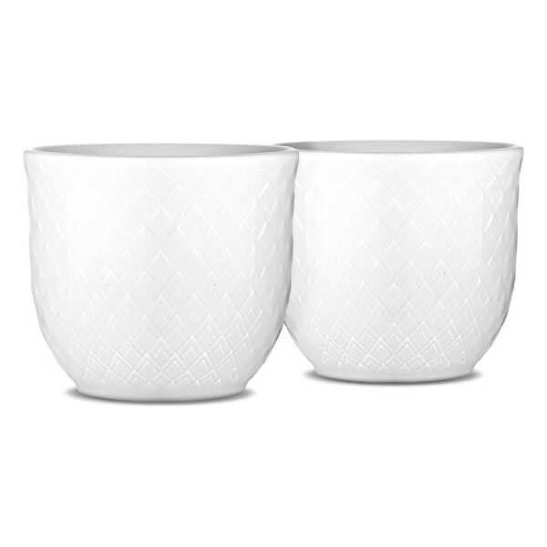Lyngby Porcelæn Rhombe Eierbecher, 2er Pack Weiß