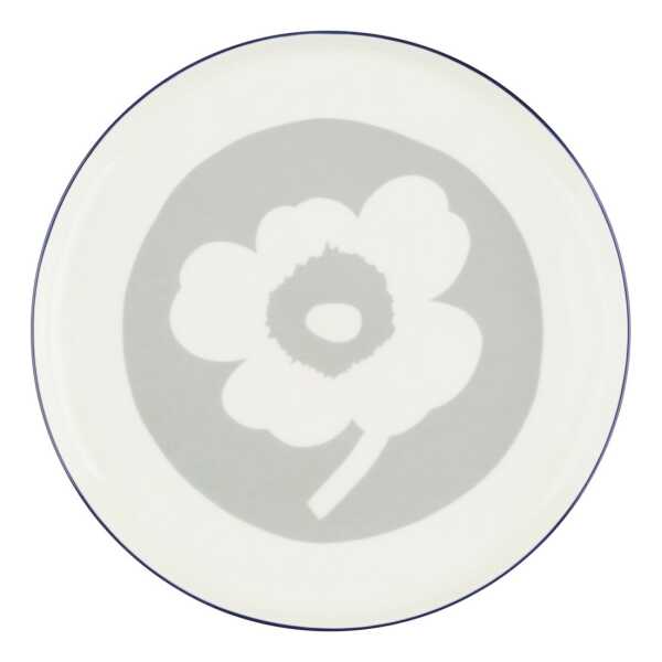 Marimekko Oiva Unikko Teller Ø25 cm White-light grey-cobalt