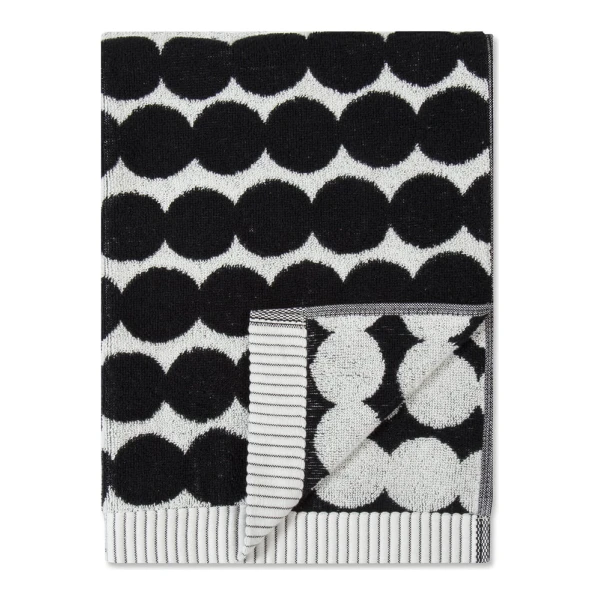 Marimekko - Räsymatto Handtuch 50 x 70 cm, weiß / schwarz