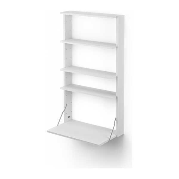 Massproductions Gridlock - M1-A4-0-D Wandregal mit Schreibtisch White stained Ash