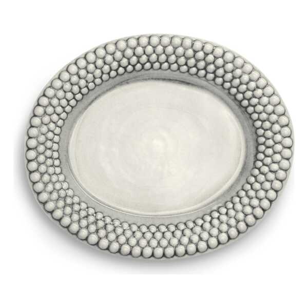 Mateus Bubbles ovaler Teller 35cm Grau
