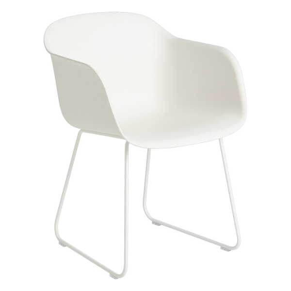 Muuto - Fiber Armchair Sled Base, naturweiß / weiß