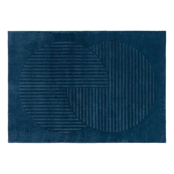 NJRD Levels Wollteppich circles blau 200 x 300cm