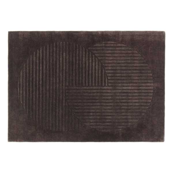 NJRD Levels Wollteppich circles braun 170 x 240cm