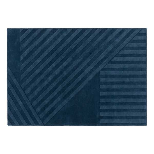 NJRD Levels Wollteppich stripes blau 200 x 300cm